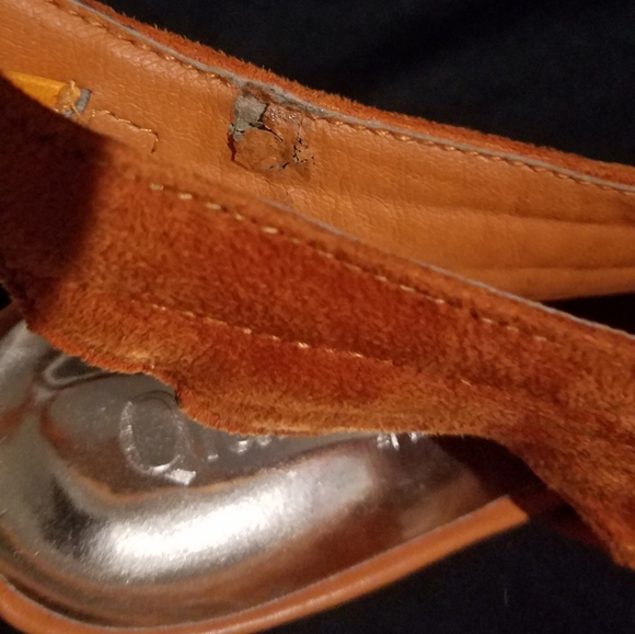 ORANGE Wing Platform Heels Sz 7 - Picture 6 of 8